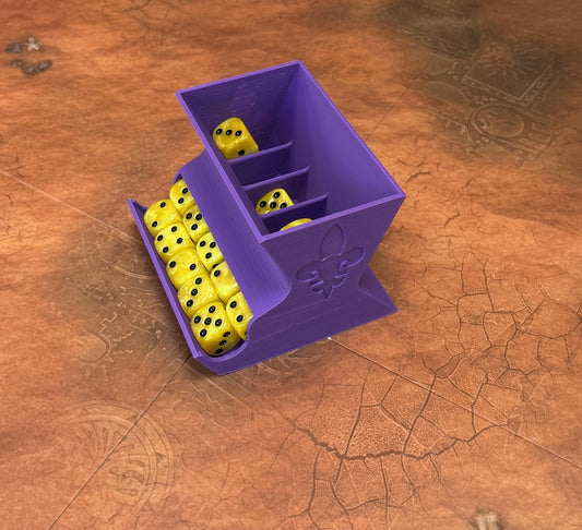 Adepta Sororitas Sisters of Battle rapid dice dispenser with hopper system - Warhammer 40K 16mm dice holder for holy orders purple