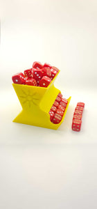 Dice Dispenser (16 mm) - Top-loading chute automatically stacks 5-dice groups for instant access