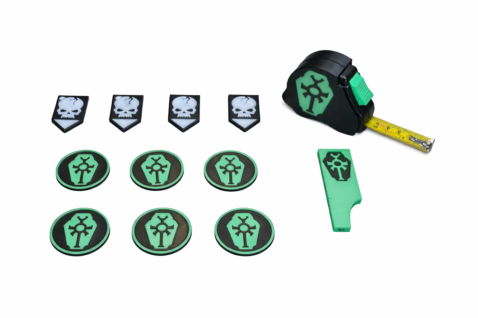 40k Forge Vault Battle Box Essential Kit-40k Tape Measure objective marker tokens battleshock tokens and measurement gauge