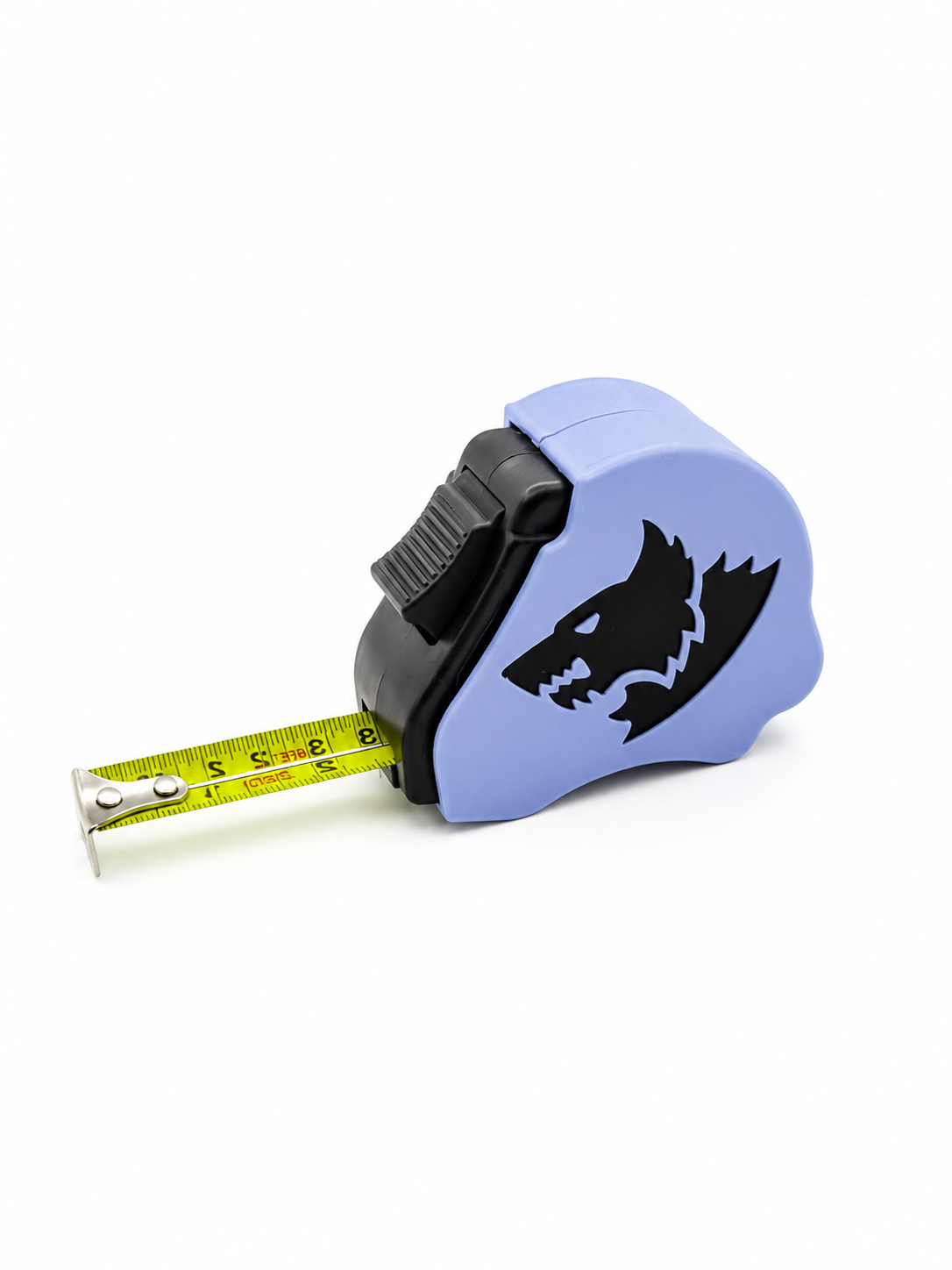Frost Wolves tape measure extended showing dual scale markings - Warhammer 40K 10 foot measuring tool
