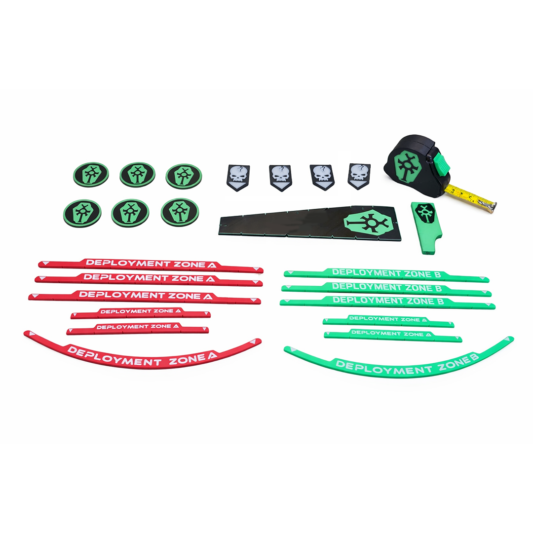 Complete 40k Game Accessories set - tape measure, deployment markers, battleshock tokens, measurement gauge and tools