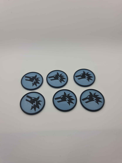 Custom 40mm Objective Center Tokens - (Set of 6)