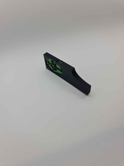 Necron Tomb Dynasty combat gauge showing engagement ranges - Warhammer 40K 3 2 1 half inch measuring tool showing 2"