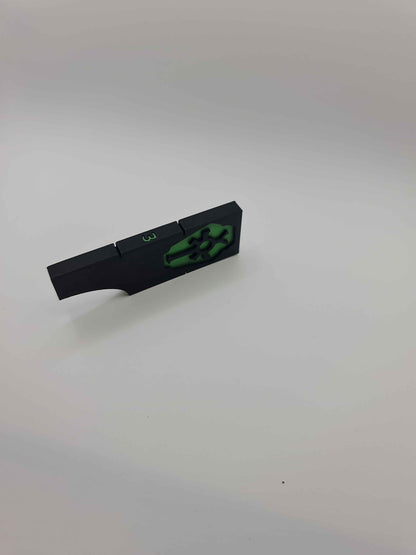 Necron Tomb Dynasty combat gauge showing engagement ranges - Warhammer 40K 3 2 1 half inch measuring tool showing 3" pile in and consolidate