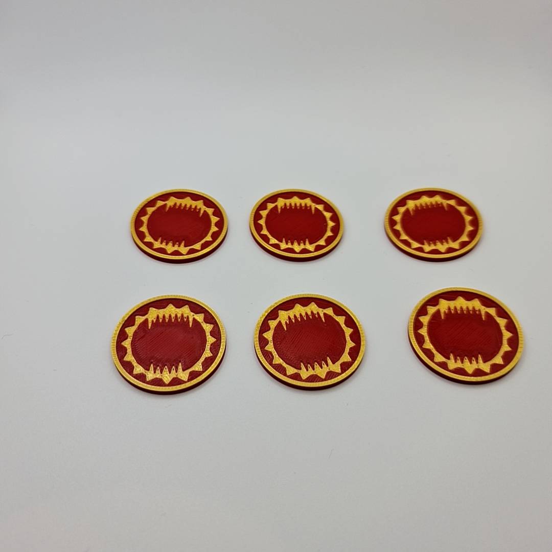 World Eaters berserker 40mm objective tokens set of 6 - Warhammer 40K mission markers with Reaver emblem