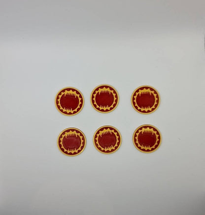World Eaters berserker 40mm objective tokens set of 6 - Warhammer 40K mission markers with Reaver emblem Top